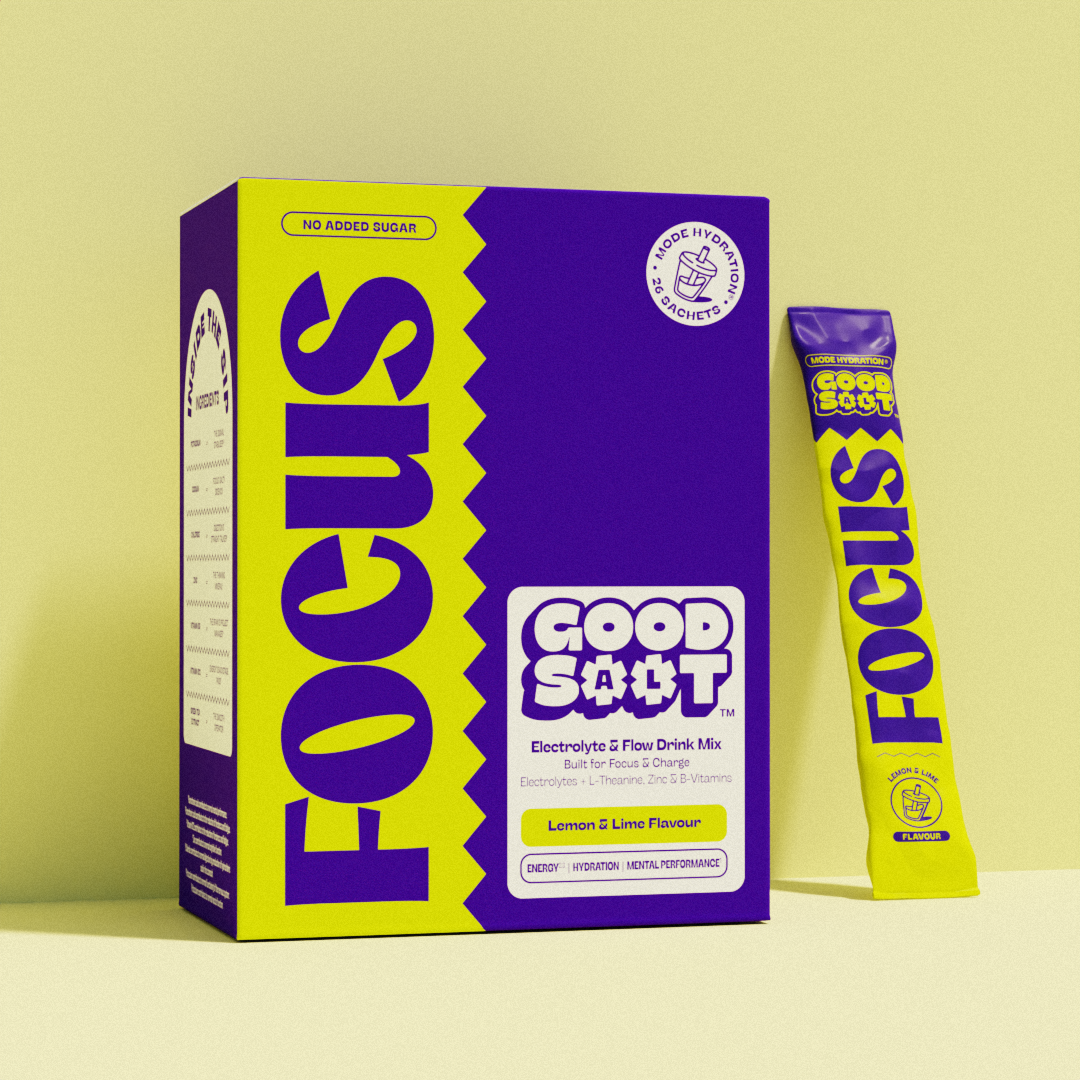 Good Salt Focus drink mix packaging lemon and lime flavour